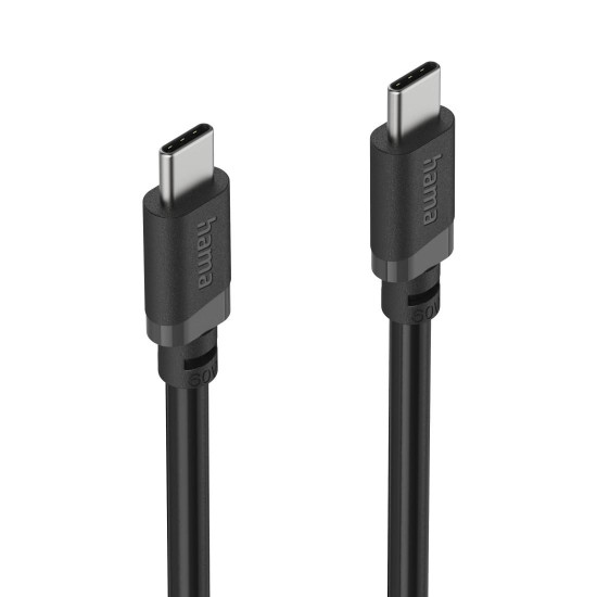 Hama Charging Cable, USB-C - USB-C, 60 W, 0.5 m, black