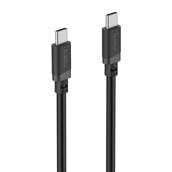 Hama Charging Cable, USB-C - USB-C, 60 W, 0.5 m, black