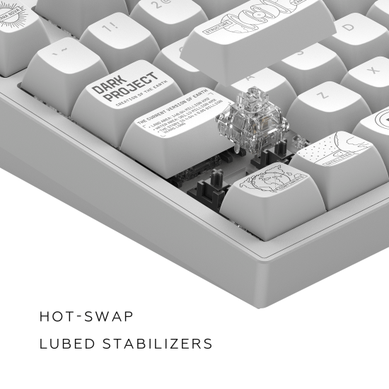Gaming Wireless Mechanical Keyboard Dark Project ALU81A Terra Nova R2 White RGB