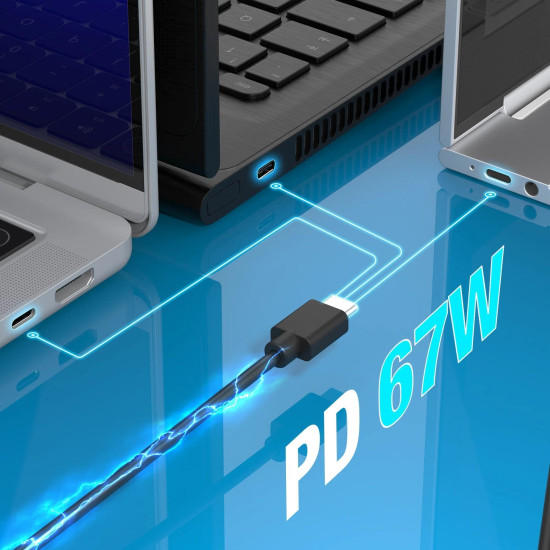 j5create FGaN-PD USB-C® Mini Charger with 67 watts and 3 EU-compliant DC connector types