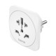 Hama Travel Adapter Type E and F, 3-Pin, Universal, World to Europe, white