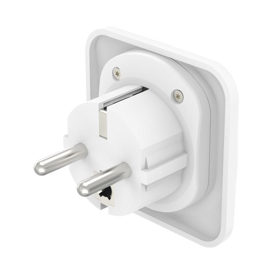 Hama Travel Adapter Type E and F, 3-Pin, Universal, World to Europe, white