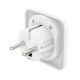 Hama Travel Adapter Type E and F, 3-Pin, Universal, World to Europe, white