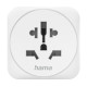 Hama Travel Adapter Type E and F, 3-Pin, Universal, World to Europe, white