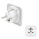 Hama Travel Adapter Type E and F, 3-Pin, Universal, World to Europe, white