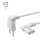 Hama Power Cable, Angled Both Sides, Euro Plug, AC Connector C7, 5 m, white
