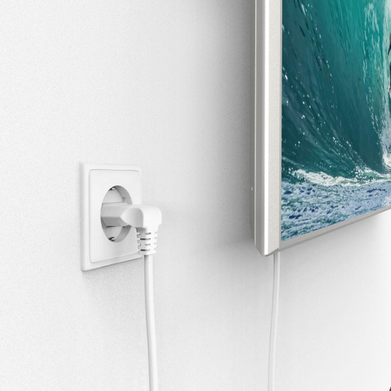 Hama Power Cable, Angled Both Sides, Euro Plug, AC Connector C7, 5 m, white