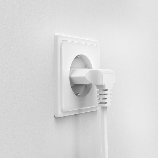 Hama Power Cable, Angled Both Sides, Euro Plug, AC Connector C7, 5 m, white
