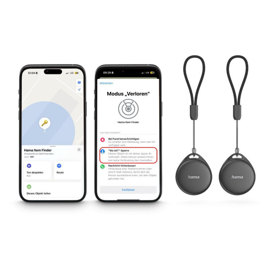HAMA Тракер съвместим с Android и Apple, Bluetooth, 2 броя в комплект