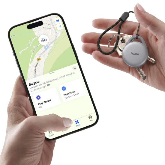 HAMA Тракер съвместим с Android и Apple, Bluetooth, USB-C, акумулаторна батерия