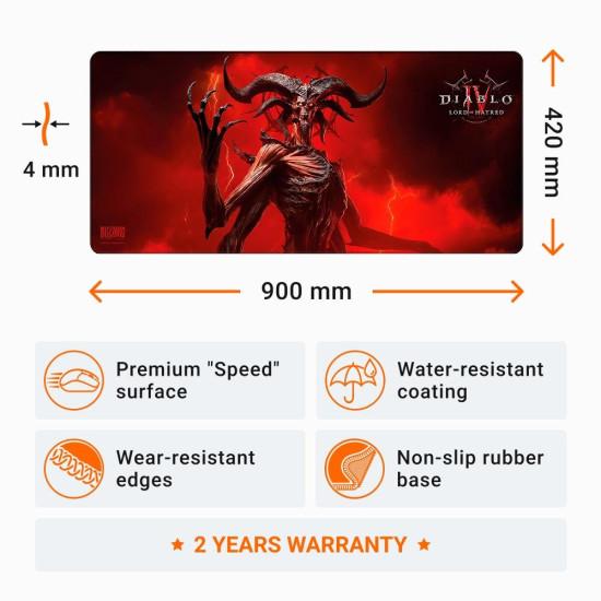 Gaming mousepad Diablo IV: Lord of Hatred - Mephisto, XL