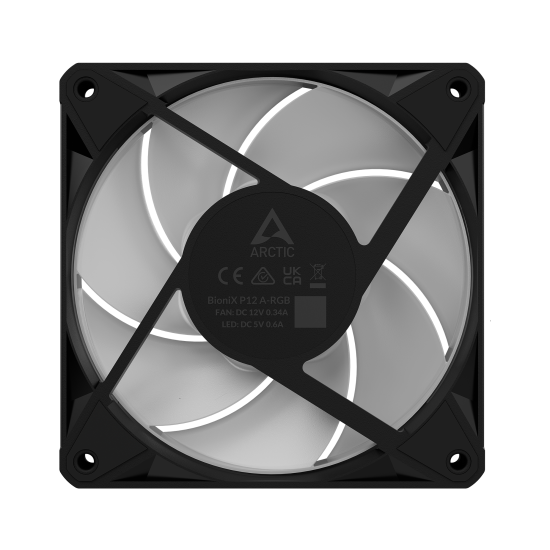 3-Pack Fan ARCTIC BioniX P12 A-RGB PWM 120mm Daisy Chain - Black