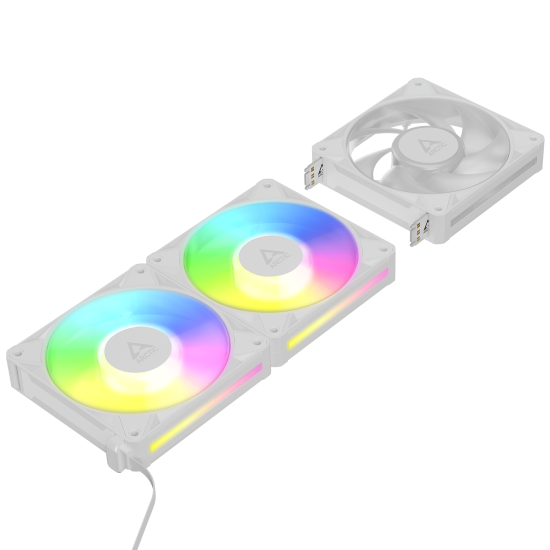 3-Pack Fan ARCTIC BioniX P12 A-RGB PWM 120mm Daisy Chain - White
