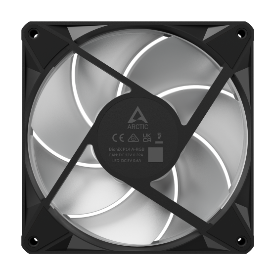 Вентилатор ARCTIC BioniX P14 A-RGB PWM 140mm Daisy Chain - Черен