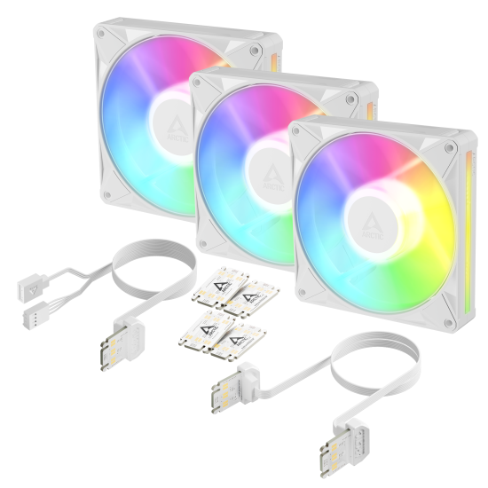 3-Pack Fan ARCTIC BioniX P14 A-RGB PWM 140mm Daisy Chain - White