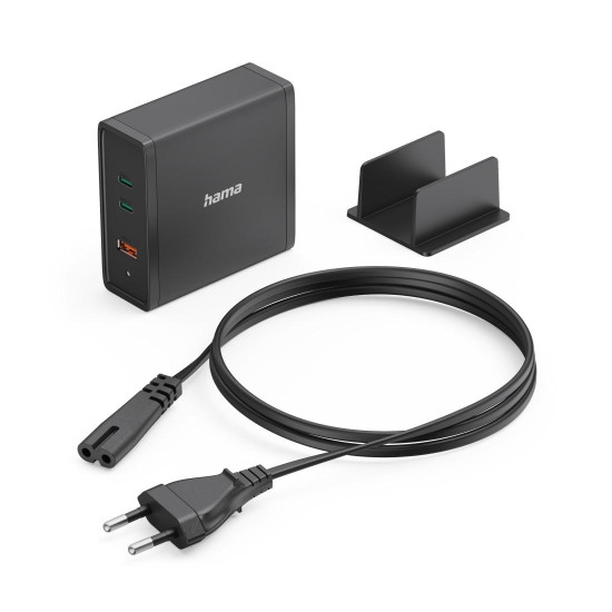 Hama Universal USB-C Charging Station, GaN, 3 Ports, Power Delivery (PD), 5-28V/140W