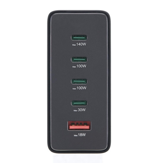 Hama 5 Port USB Charging Station, GaN, Fast Charger, 4xUSB-C, 1xUSB-A, PD, 240 W