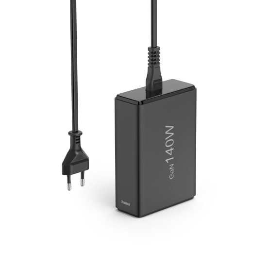Hama 5-Port USB Charging Station, GaN, Fast Charger, 3xUSB-C, 2xUSB-A, PD, 140 W