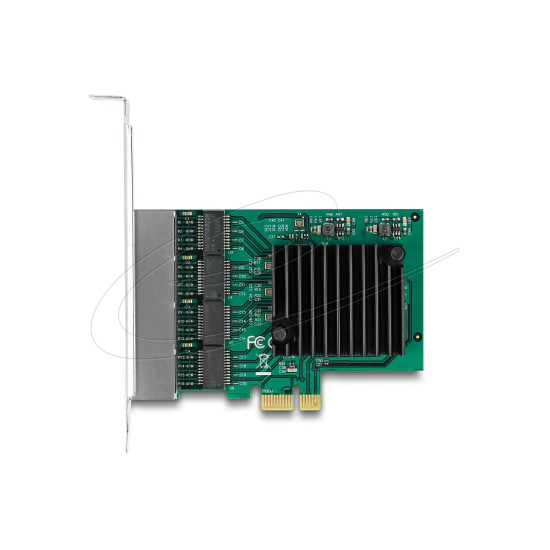 Delock Мрежова карта 4-порта 10/100/1000 Mb, PCI Ex x1, Realtek RTL8111F, Low profile bracket
