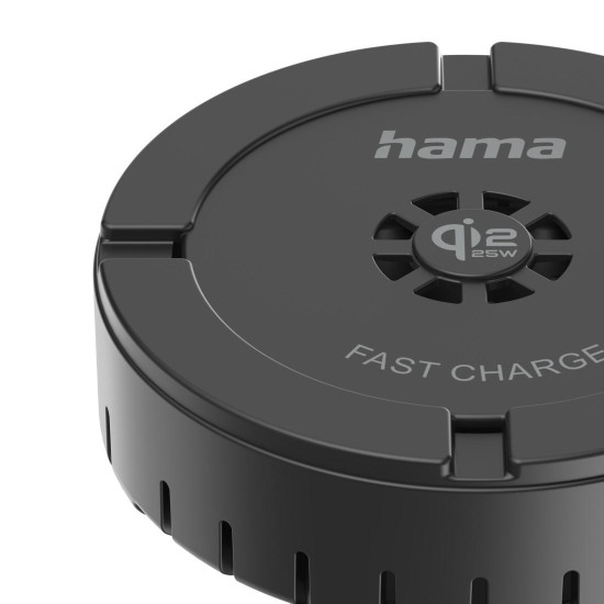 Hama Wireless Qi2 25W Charger, Inductive Charging Pad, Fast Charging, 25 W, blac