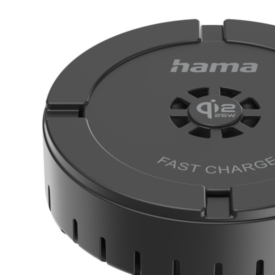 Hama Wireless Qi2 25W Charger, Inductive Charging Pad, Fast Charging, 25 W, blac