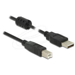 Кабел Delock USB-A към USB-B, 1.0m, черен
