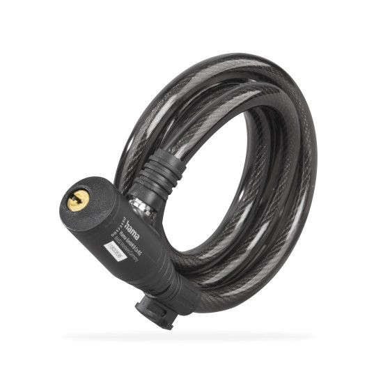 Hama Bicycle Spiral Cable Lock, 120 cm, Black