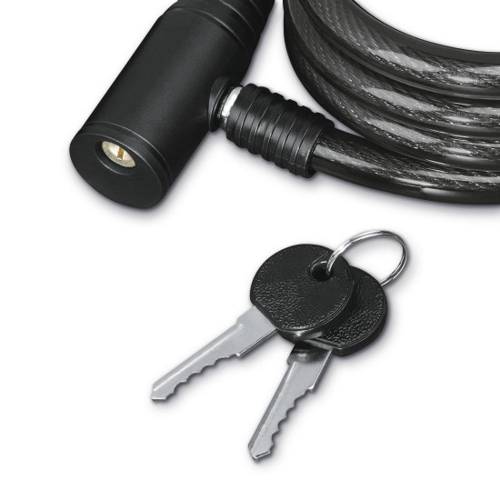 Hama Bicycle Spiral Cable Lock, 120 cm, Black