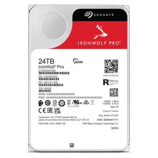 HDD SEAGATE IronWolf Pro ST24000NT002, 24TB, 256MB Cache, SATA 6.0Gb/s