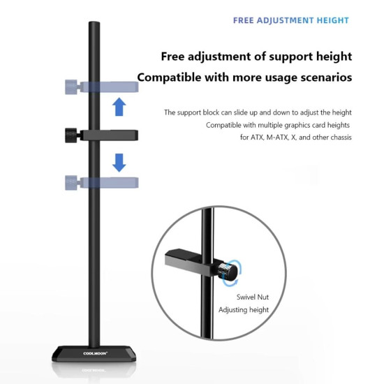 COOLMOON GH195, Graphics Card GPU Brace Support - Silver