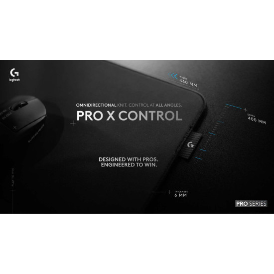Геймърски пад Logitech Pro X Control 400x460 mm - Черен