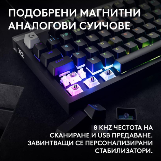 Gaming Mechanical keyboard Logitech G Pro X2 RAPID TKL, Magnetic Analog Linear Switch - Black