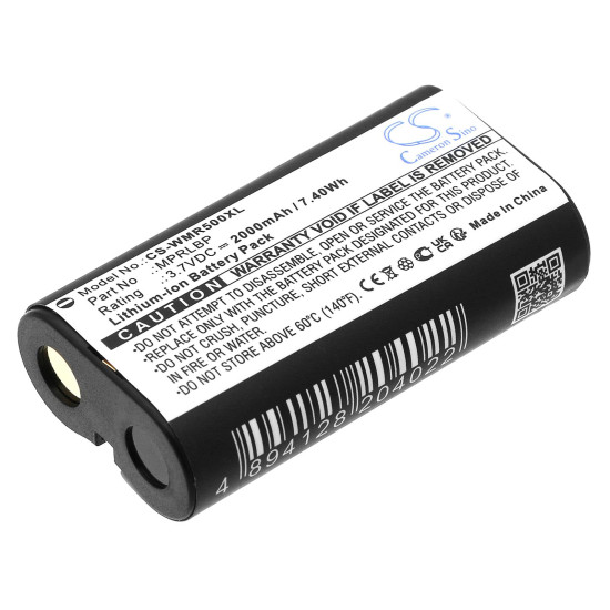 Battery for BLUETOOTH headphones  Wisycom MPRLBP, MPR30, MPR50, MPR51, MPR52, MTP60 LiIon 3.7V 2000mAh CAMERON SINO