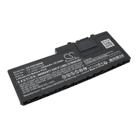Laptop Battery for Panasonic CF-VZSU0QJS, Toughbook CF-20, Toughpad FZ-A2 LiIon 11,4V 2600mAh CAMERON SINO