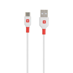 Skross USB-A 2.0 Male to USB-C Male Cable, White, 120 cm, 60W
