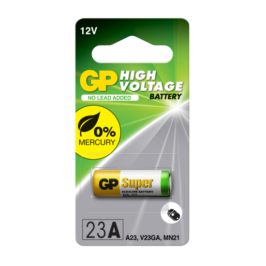 GP 12V alkaline battery 1pc. blister alarm A23