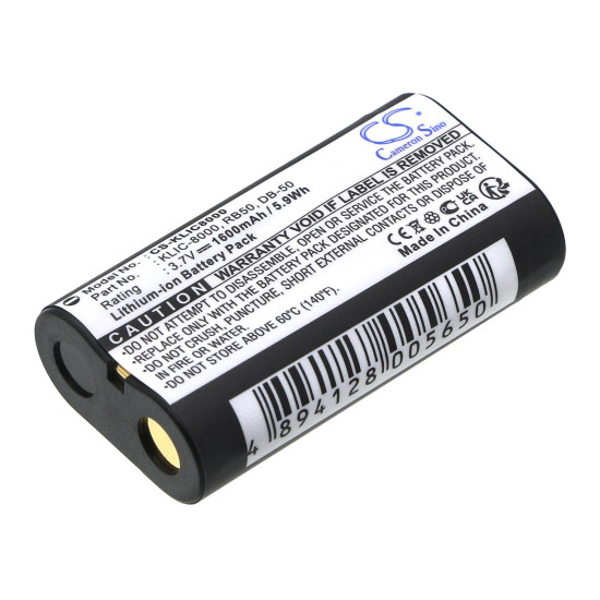 Camera Battery for KODAK KLIC-8000 LiIon 3.7V  1600mAh Cameron Sino