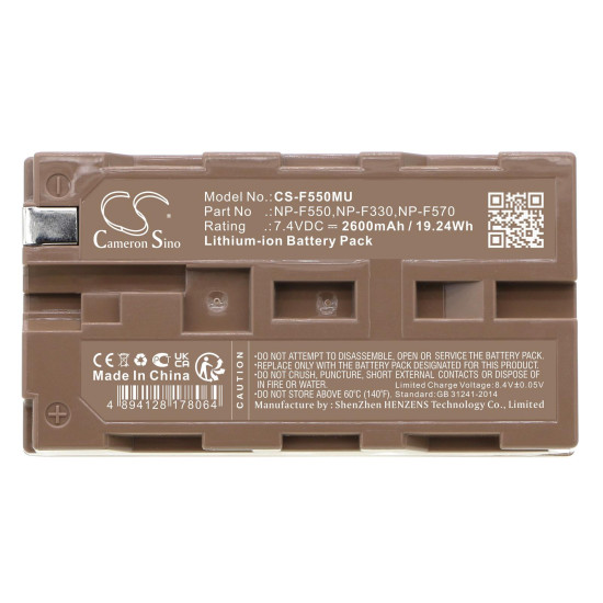Camera Battery for NPF550 LiIon 7.2V 2600mAh  Cameron Sino