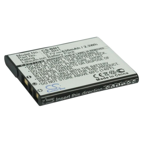 Camera Battery for SONY  NP BN1  LiIon 3.7V 630mAh Cameron Sino