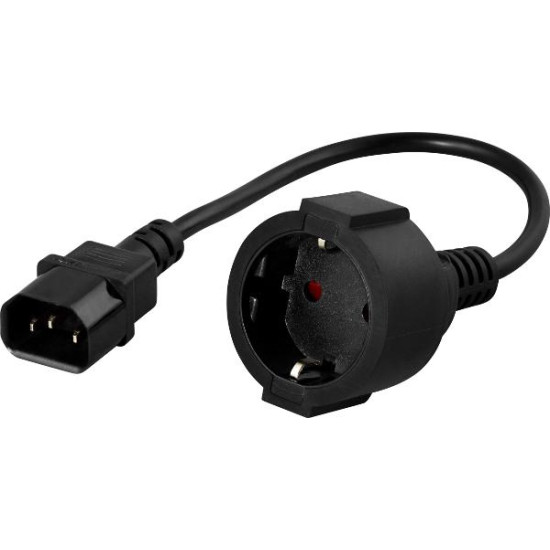 Cable PowerWalker IEC 10A C14/Schuko Converter (20cm)