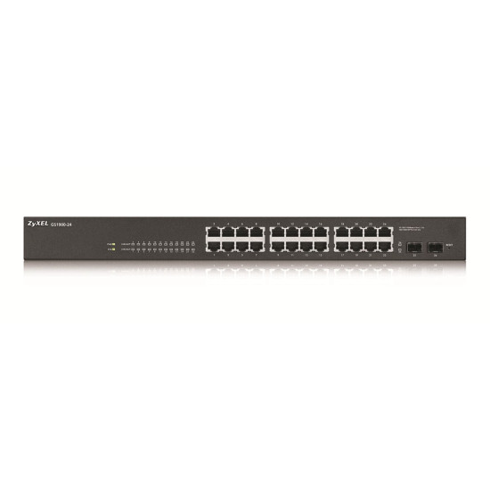 Суич ZYXEL GS1900-24, 24 портов управляем, Gigabit, Монтаж в шкаф