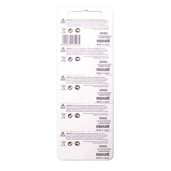 Button Battery  Lithium  MAXELL CR2025 3V  5 pcs. in blister / price for 1 BATTERY /