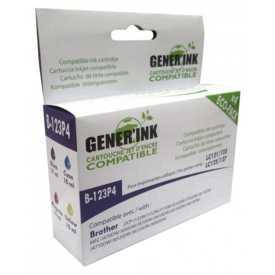 Ink cartridge GENERIK LC123/121/125 BROTHER, (BK-C-M-Y)