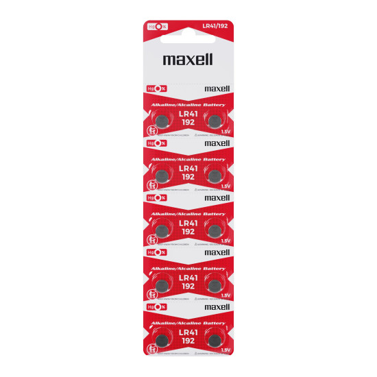 Бутонна микроалкална батерия LR41 /AG3/  10 бр./pack  цена за 1 бр.  MAXELL