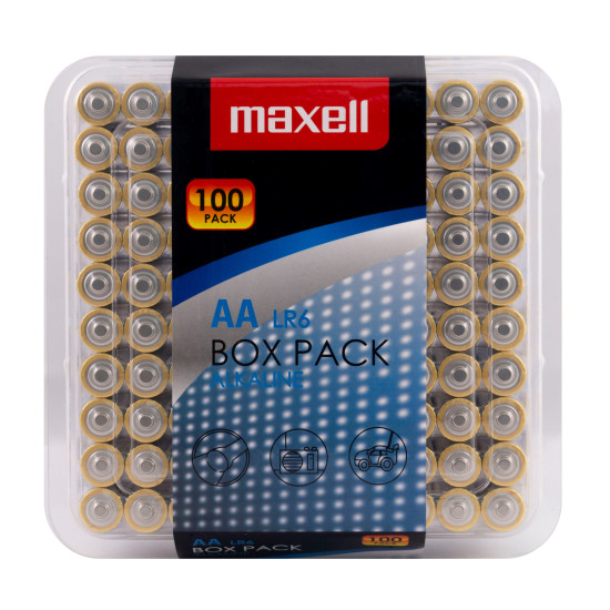 MAXELL Alkaline batteries LR6 AA 10x10 / 100 pcs packs in PVC box 