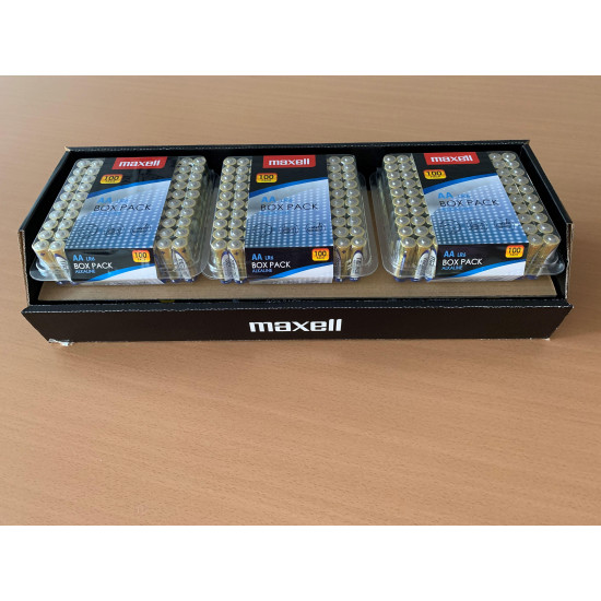 MAXELL Alkaline batteries LR6 AA 10x10 / 100 pcs packs in PVC box 