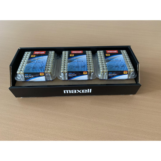 MAXELL Alkaline batteries LR03 AAA 10x10 pcs / 100 pcs packs in PVC box 