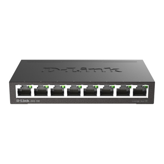 Switch D-Link DGS-108/E, 8 ports, 10/100/1000, Gigabit, metal