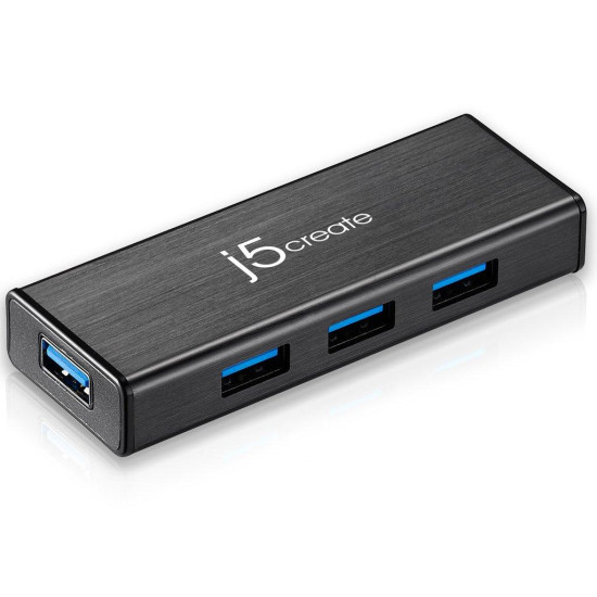USB 3.0 4-port hub j5Create JUH340, 1:4, Black