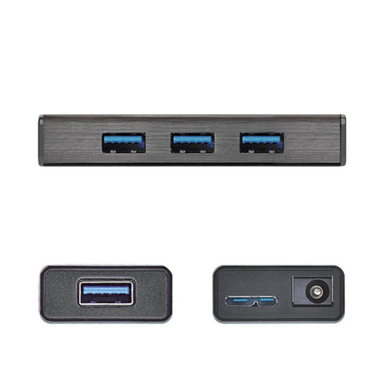 USB 3.0 4-port hub j5Create JUH340, 1:4, Black